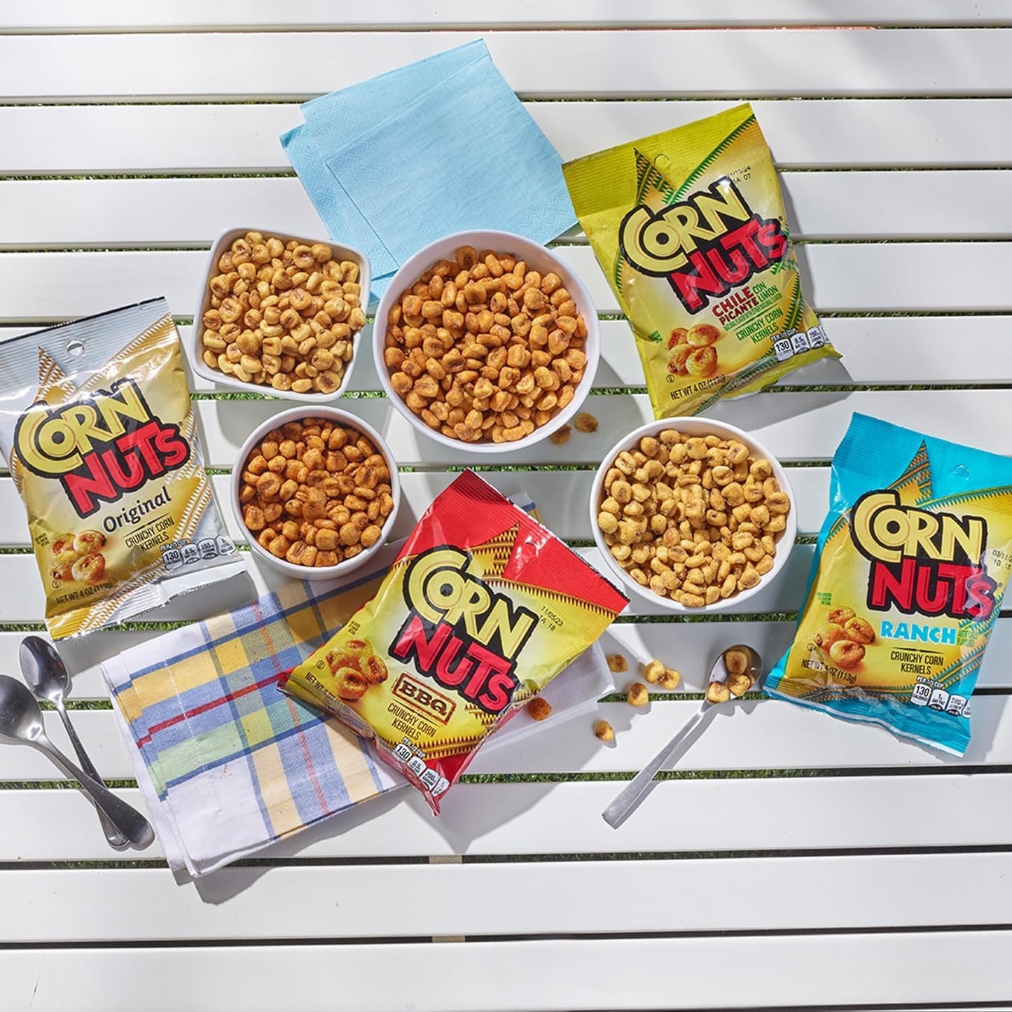 Corn Nuts Variety Pack - 4 Oz Bags (Pack Of 12) - Loaded Taco, Chile Picante, Ranch, Original, Mexican Street Corn, And Bbq - Bu