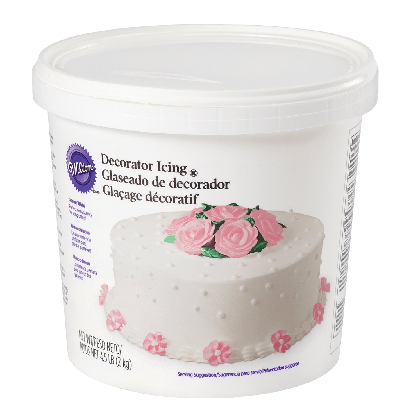 Wilton Creamy White Buttercream Icing, 4.5 lb Tub, Large White, Model 704-680