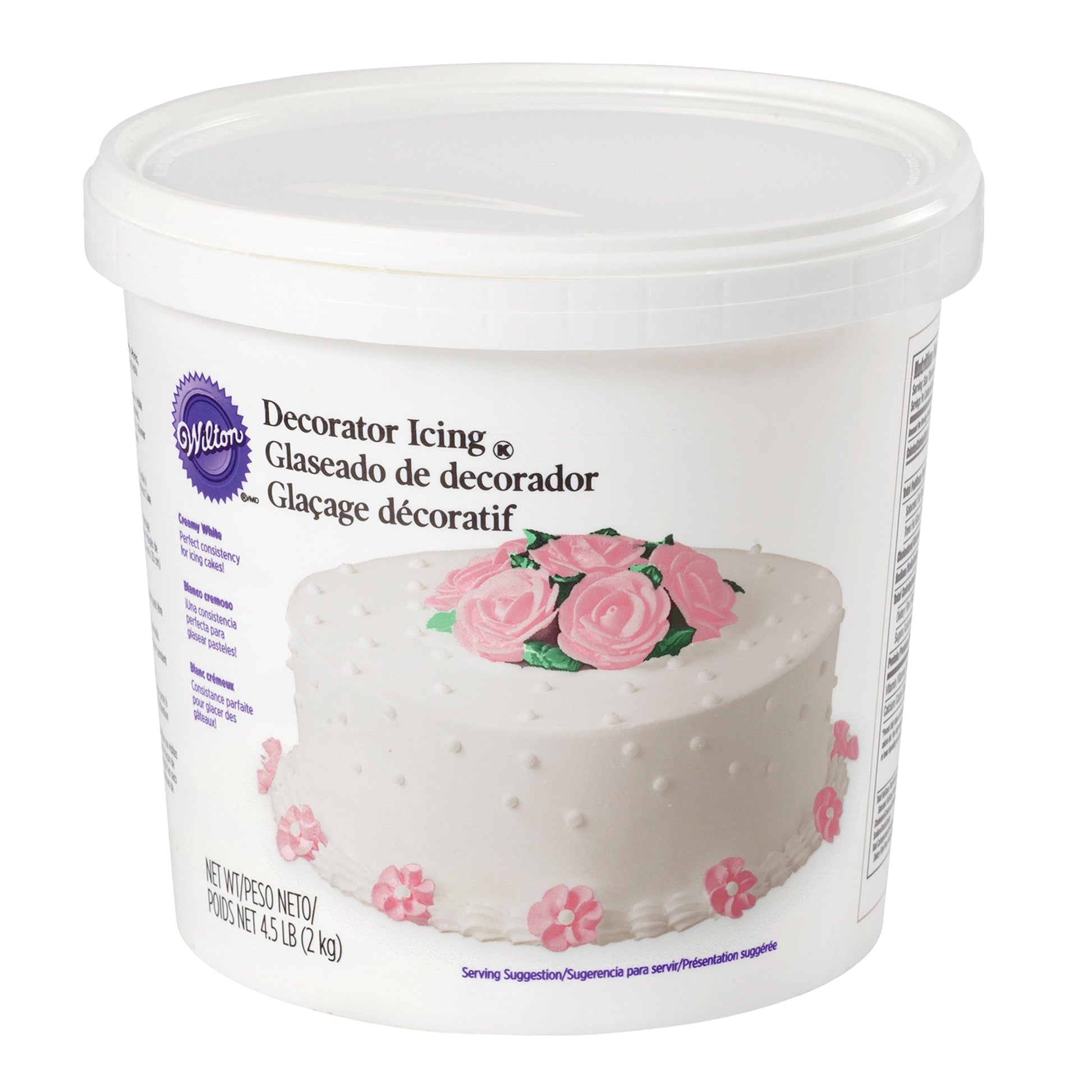 Wilton Creamy White Buttercream Icing, 4.5 lb Tub, Large White, Model 704-680