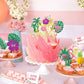 Rssta i Tropical Luau Cupcake Toppers, Happy Birthday Flamingo, Palm Tree, Pineapple, Paper, 6x8 inches, Design 10, 25 Pack