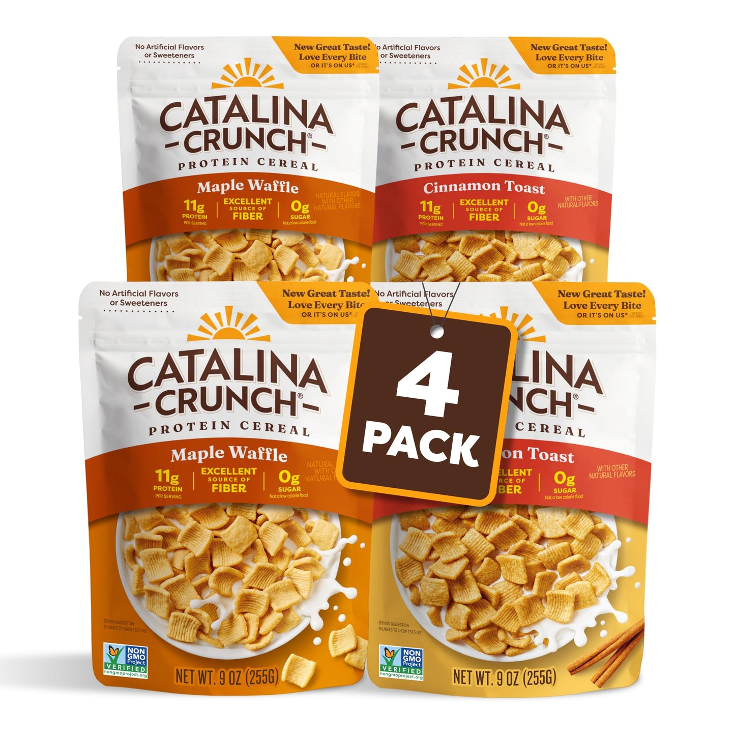 Catalina Crunch Protein Cereal | Sugar Free Breakfast Cereal with 11g of Protein | Gluten Free, Keto Friendly | Variety Pack Cin