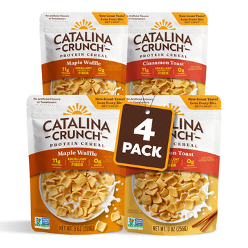 Catalina Crunch Protein Cereal | Sugar Free Breakfast Cereal with 11g of Protein | Gluten Free, Keto Friendly | Variety Pack Cin