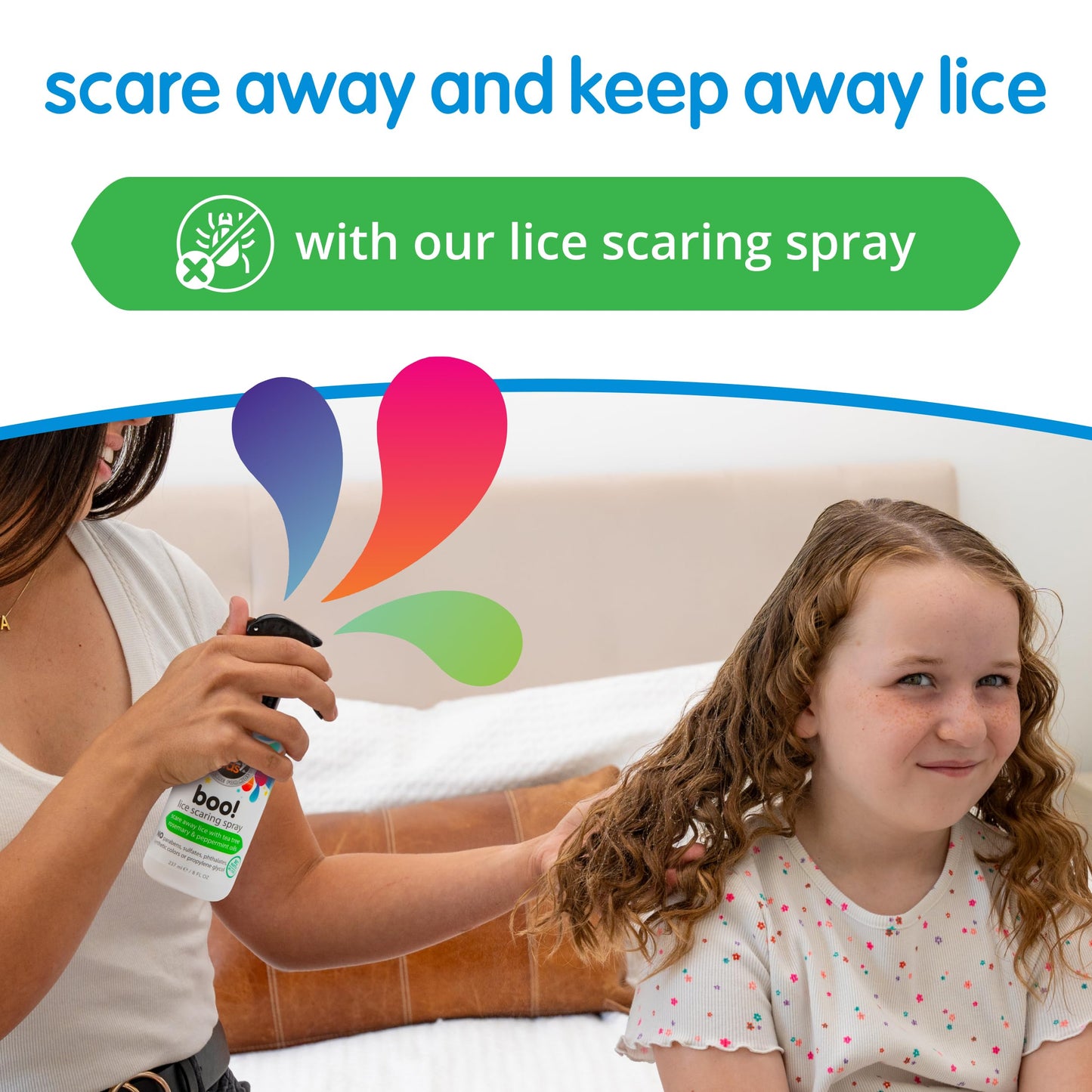 Socozy Boo Lice Scaring Spray For Kids Hair, Clinically Proven To Repel Lice, Conditioning Spray With Keratin, No Parabens, Sulf