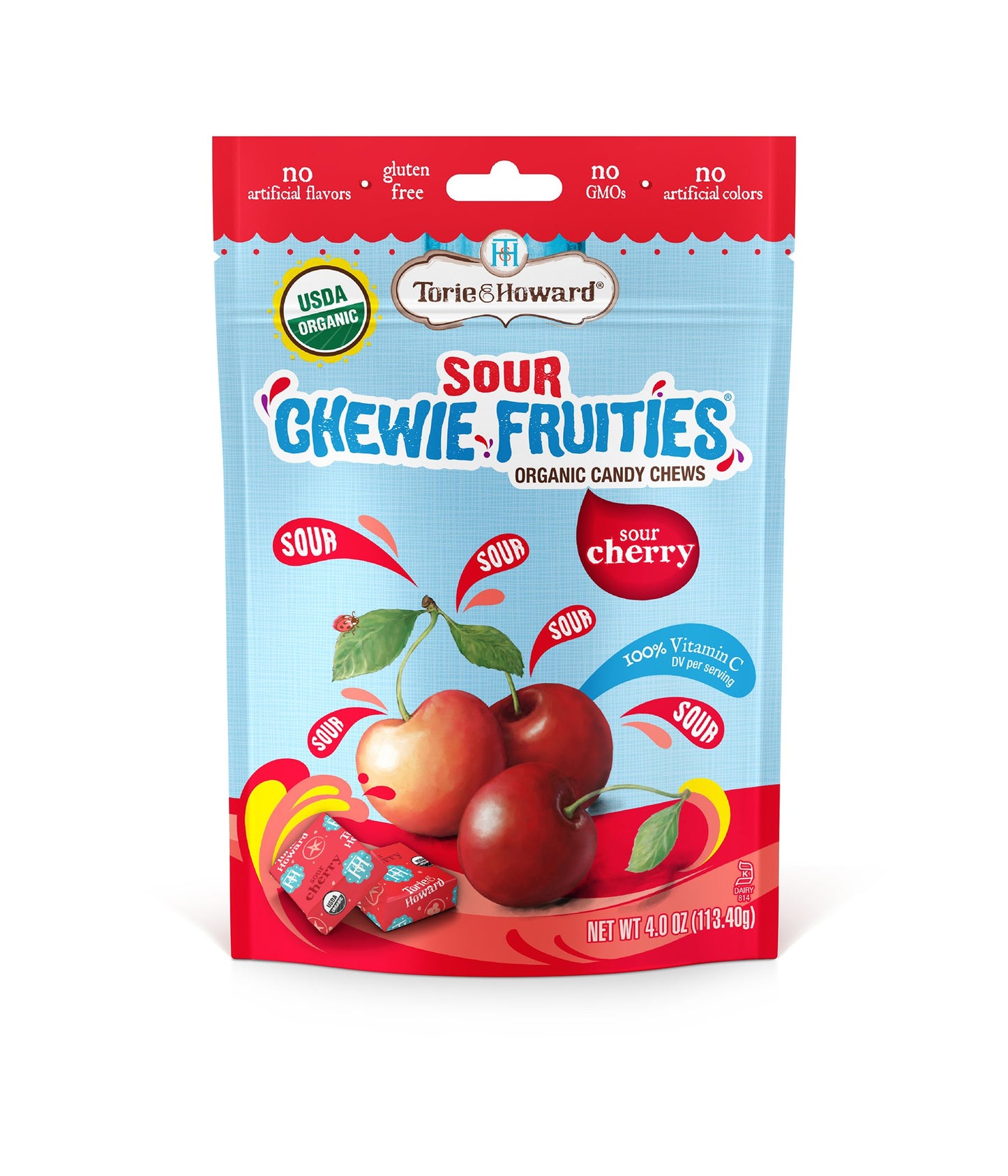 Torie And Howard Chewie Fruities, Sour Cherry, 4 Ounce