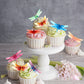 45Pcs Edible Dragonfly Cupcake Toppers Wafer Paper Insect Themed Cake Decoration Drink Topper Wedding Baby Bath Cake Decorations