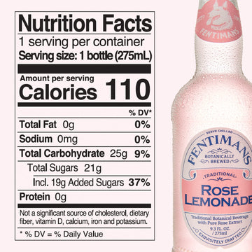 Fentimans Sparkling Rose Lemonade - Sparkling Pink Lemonade With Natural Ingredients, Mixer, Craft Soda, Botanically Brewed Lemonade - 9.3 Fl Oz (Pack Of 12)