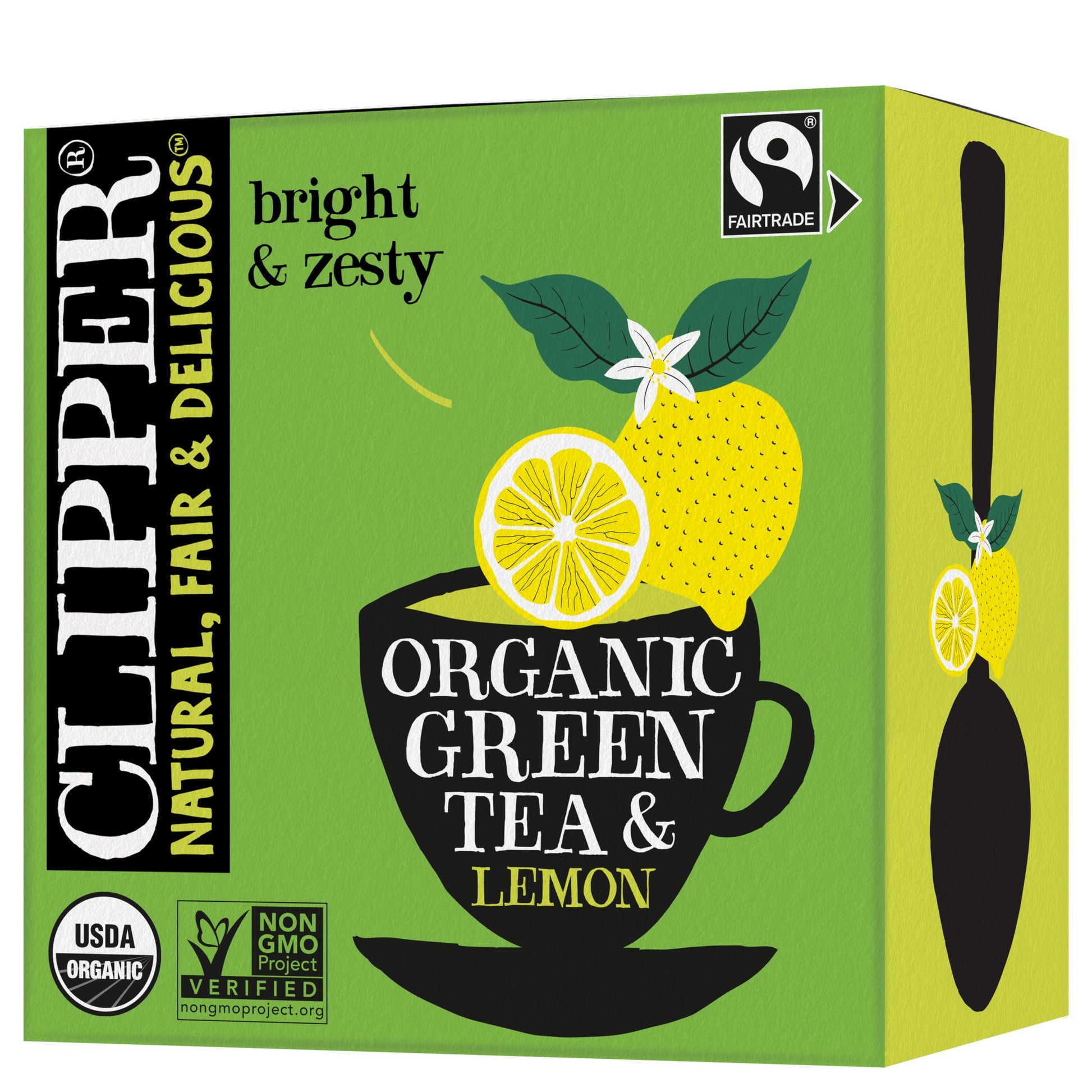 Clipper Tea Green Tea & Lemon Teabags - Usda Organic, Great Hot Or Iced - Bright, Zippy, Natural, Fair & Delicious - 50 Tea Bags
