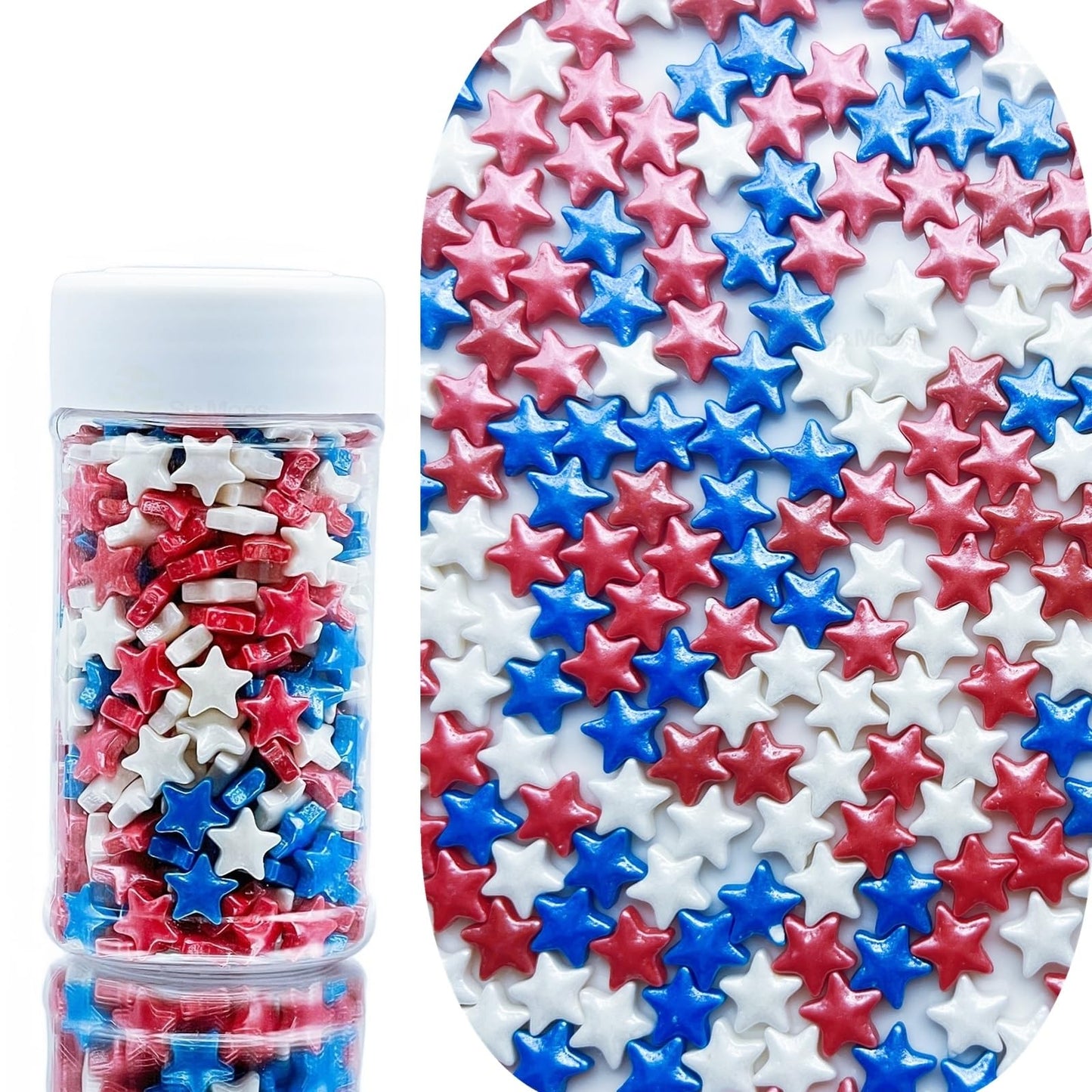 Se Si&Moos Edible Stars For Cake Decorating Red White Blue Sprinkles Fourth Of July Sprinkles Edible Patriotic Stars For Cookies