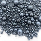 Weraru Edible Black Pearl Sugar Sprinkles Candy Mixing Size Baking Edible Cake Decorations Cupcake Toppers Cookie Decorating Cel