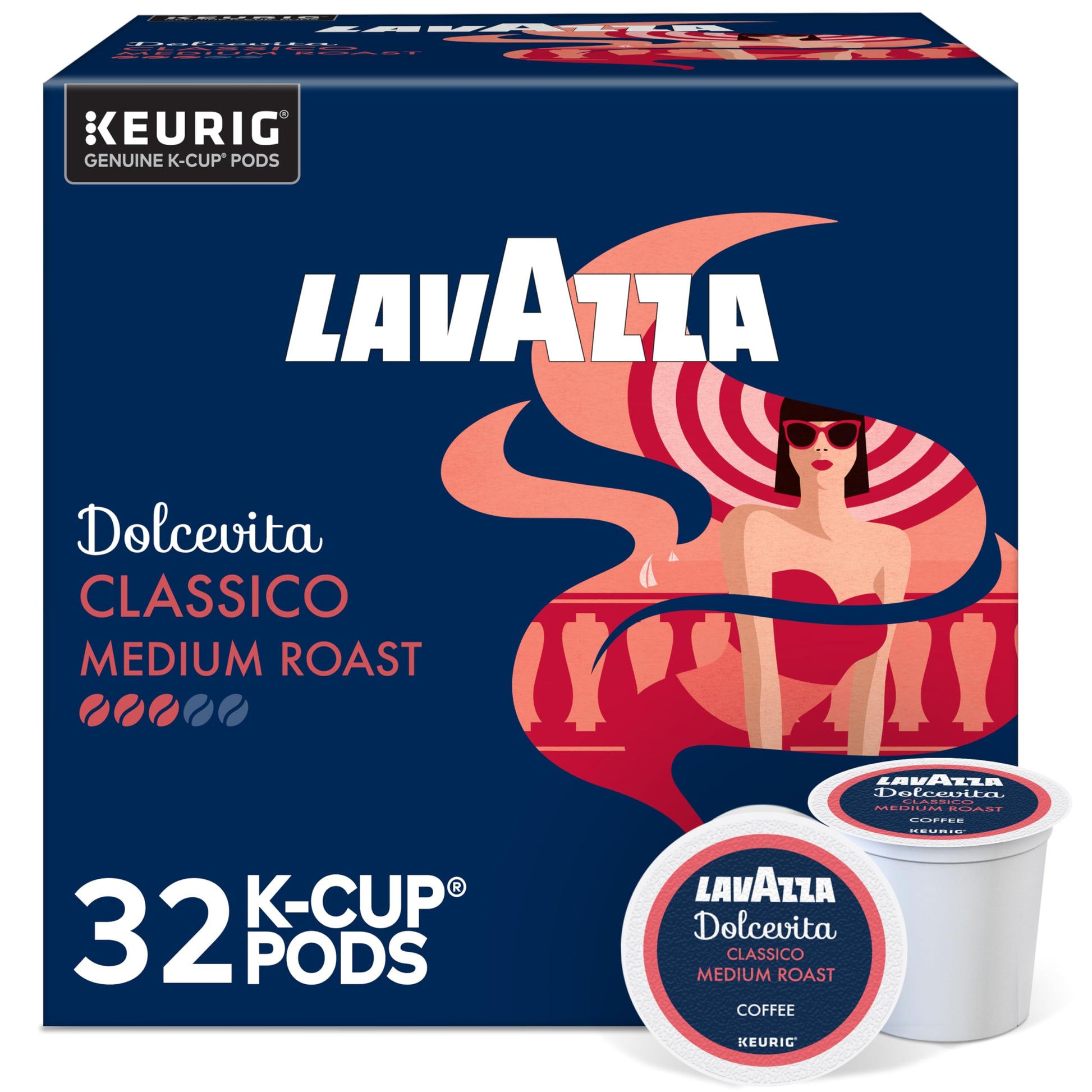 Lavazza Classico Single-Serve Coffee K-Cups for Keurig Brewer, 32 Count