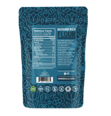 Rye Flour 2lb / 32oz, Dark Rye Flour for Bread, Pumpernickel Flour, Rye Bread Flour, Rye Flour for Baking, 100% Whole Rye Flour,