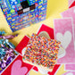 Birthday Love Shower Gift Box By Send A Cake – Ready-To-Gift Music Box With Sweet Caramels & 3 Rainbow Sprinkle Dots Crispy Cake – No Assembly, Perfect Birthday Or Celebration Gift For Women, Men & Kids