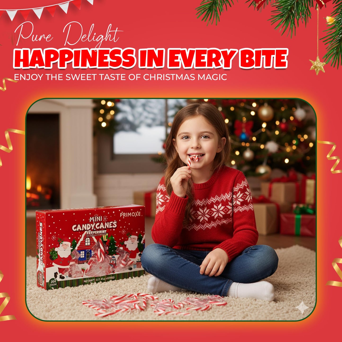 Christmas Mini Candy Canes - Red & White Peppermint Individually Wrapped for Holiday Indulgence - Bulk Christmas Candy for Kids & mature-themeds - Holiday Decorations &   200 Pack