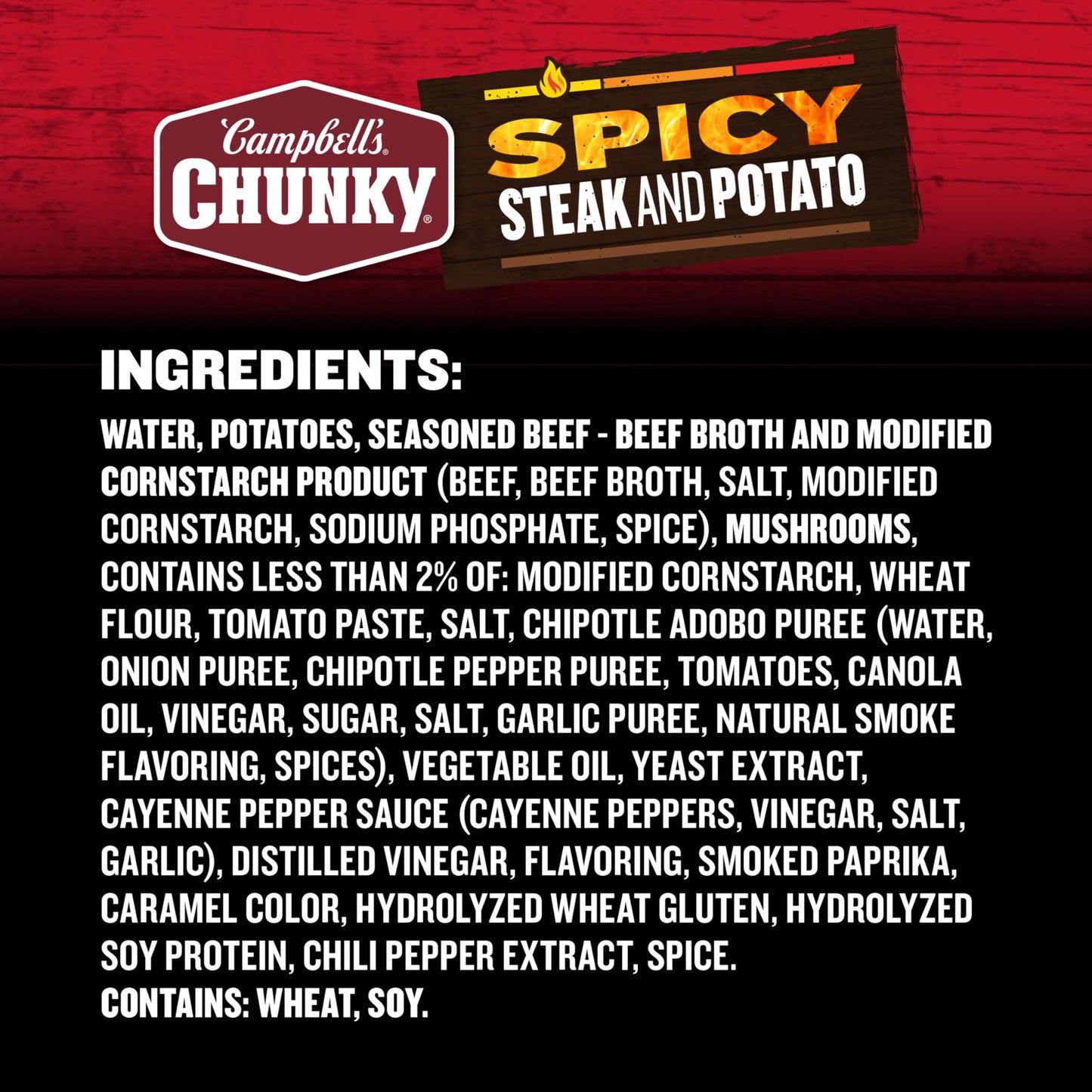 Campbells Chunky Soup, Spicy Steak and Potato Soup, 18.8 oz Can