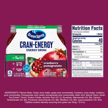 Ocean Spray Cran-Energy Cranberry Pomegranate Juice Drinks, 10 Fl Oz Bottles, 6 Count
