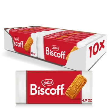 Lotus Biscoff Cookies, Caramelized Biscuit Cookies, 18 Cookies (Pack Of 10), Non Gmo + Vegan, 4.94 Ounce (Pack Of 10), Snack Pac