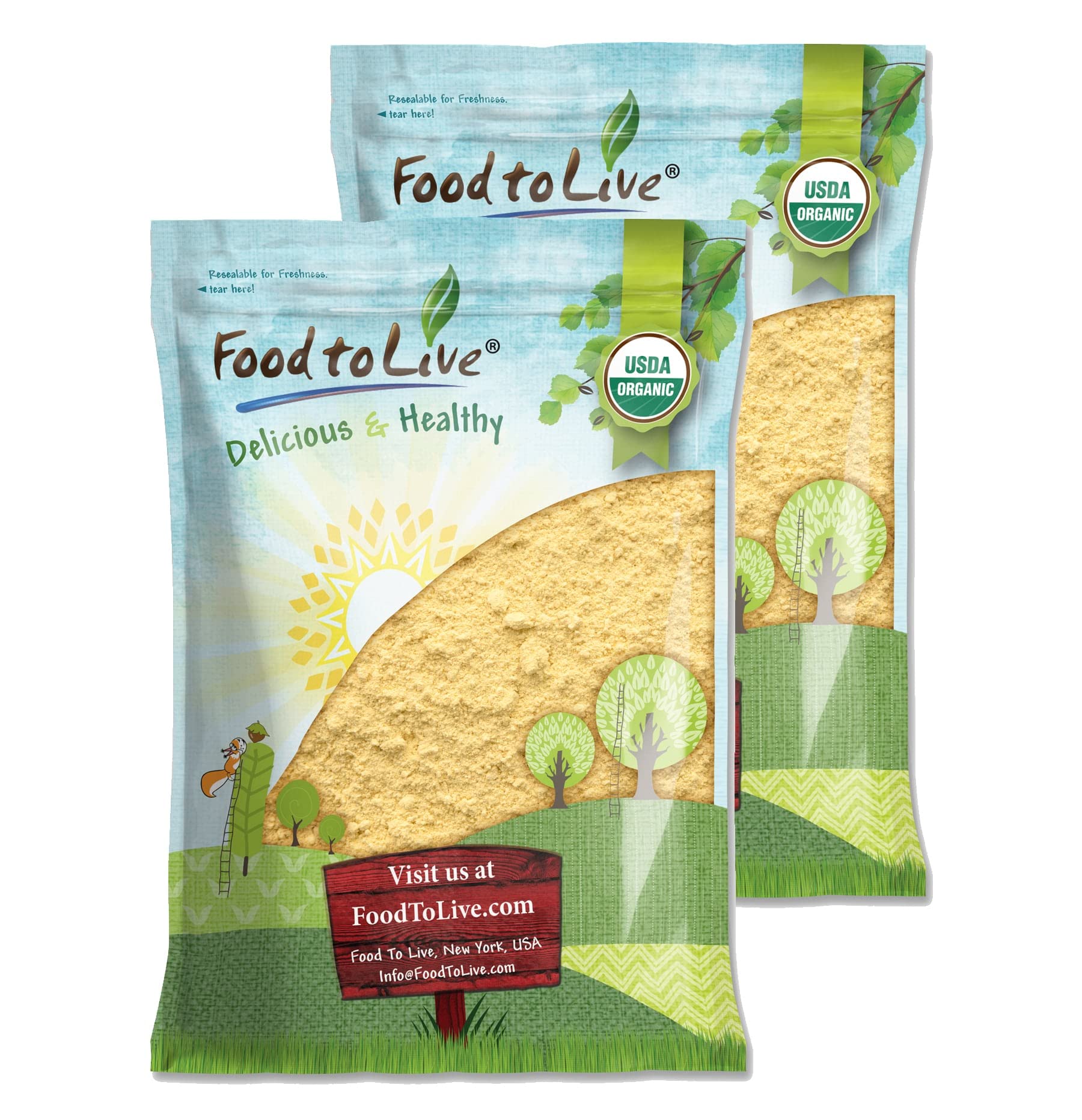 Food to Live Gluten Free Organic Chickpea Flour, 16 Pounds Non-GMO, Finely Milled Dried Garbanzo Beans, Vegan, Kosher, Bulk. Hig