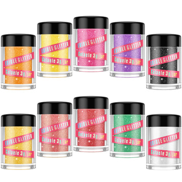 Edible Glitter for Cakes Drinks Luster Dust Set - Colaele 10 Colors Shimmering Disco Glitter Food Grade Metallic Food Coloring P