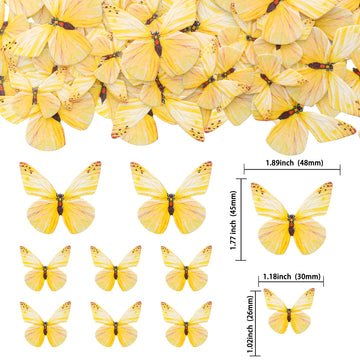 Gyufise 72Pcs Edible Cupcake Toppers - Wafer Paper Butterfly Cupcake Picks For Baby Shower & Kids Birthday Party Cake Supplies -