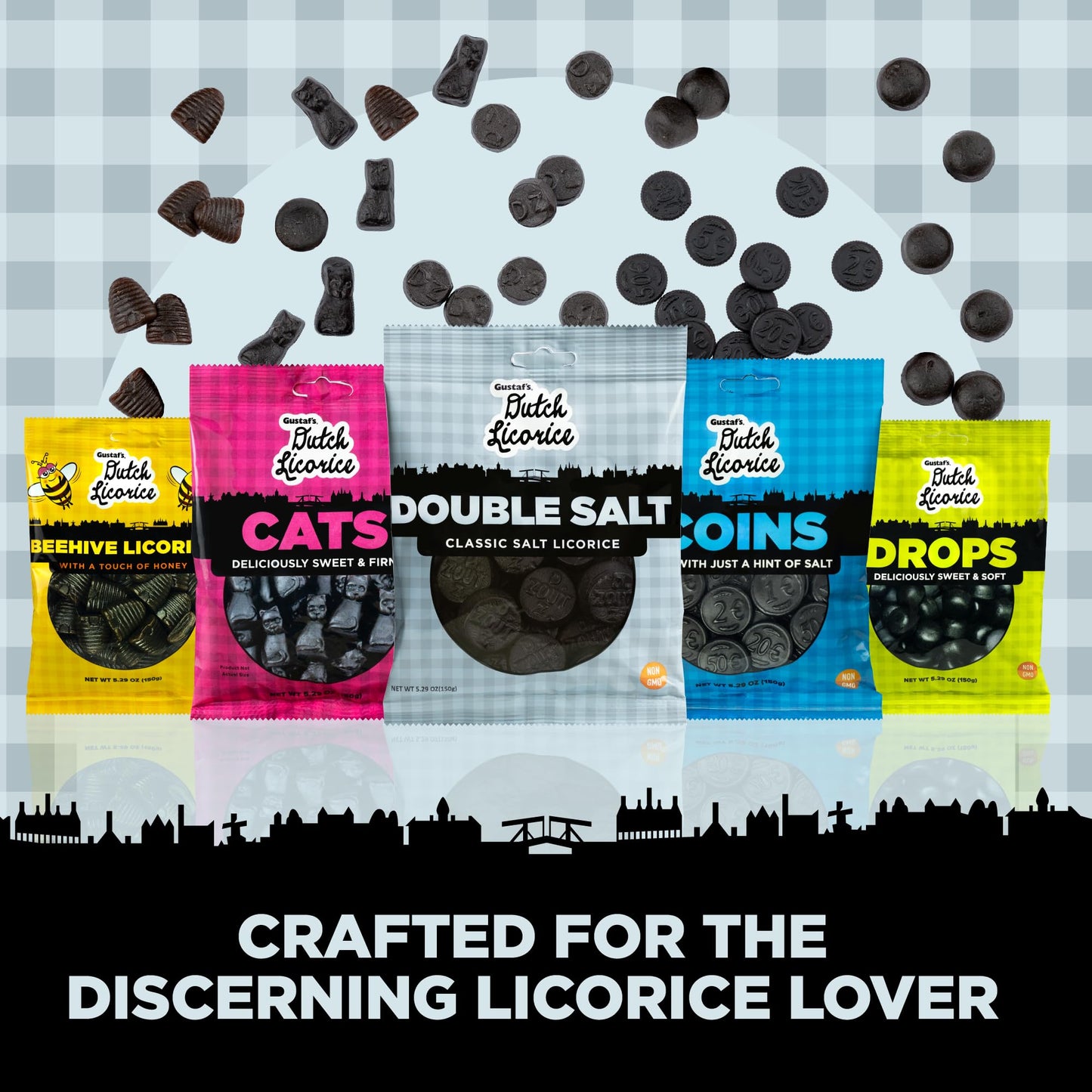 Gustaf'S Dutch Licorice Double Salt Coins - 12 Pack Of 5.2Oz Bags - Salted Black Licorice Coins - Dutch Candy From Netherlands -