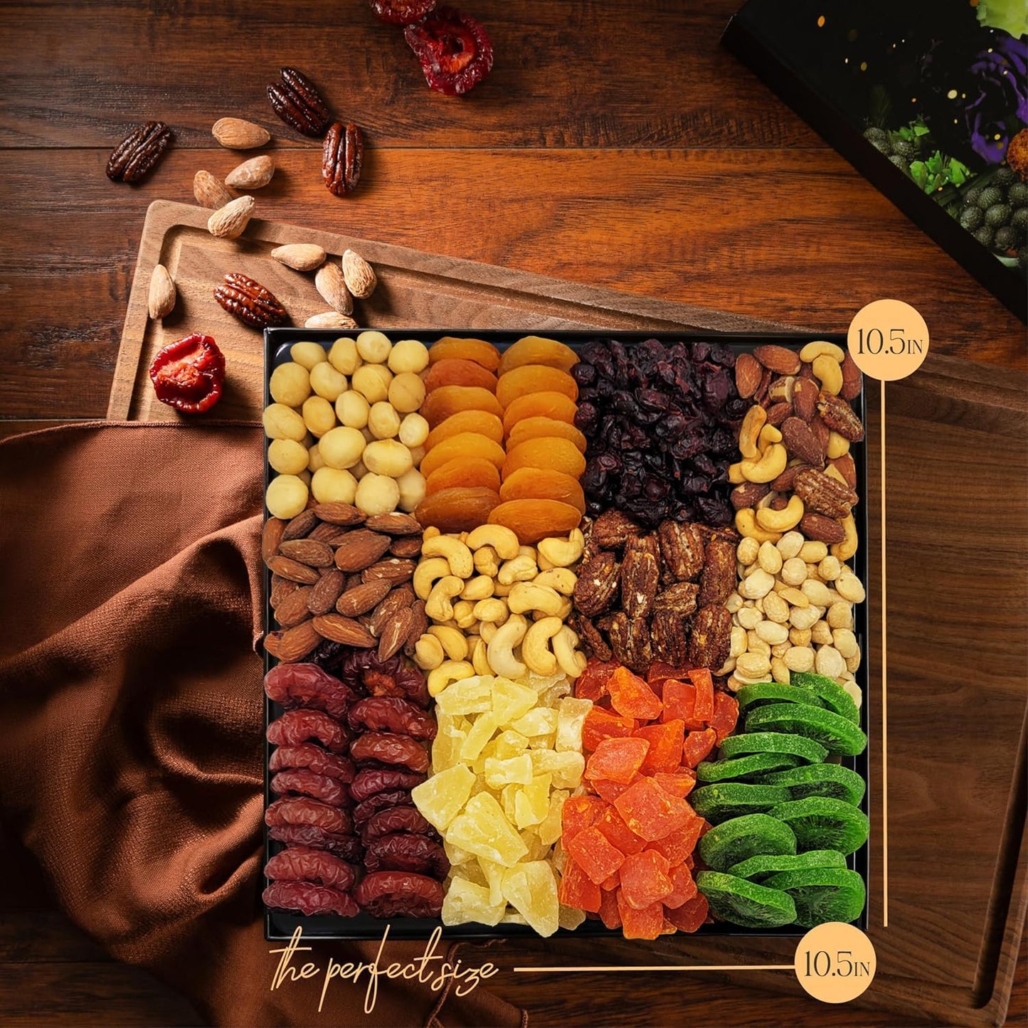 Jumbo Nuts And Dried Fruit Gift Basket, Gourmet Snack Box, In Display Box, Set For Fathers Day, Birthday Party, Healthy, Gift Fo