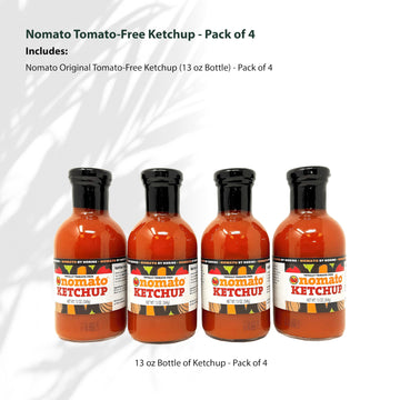 Nomato - 4 Pack Of Original Tomato Free Ketchup Sauce (13 Oz) - Tomato Free, Gluten Free, Nut Free And Dairy Free (Ketchup, 4 Pa
