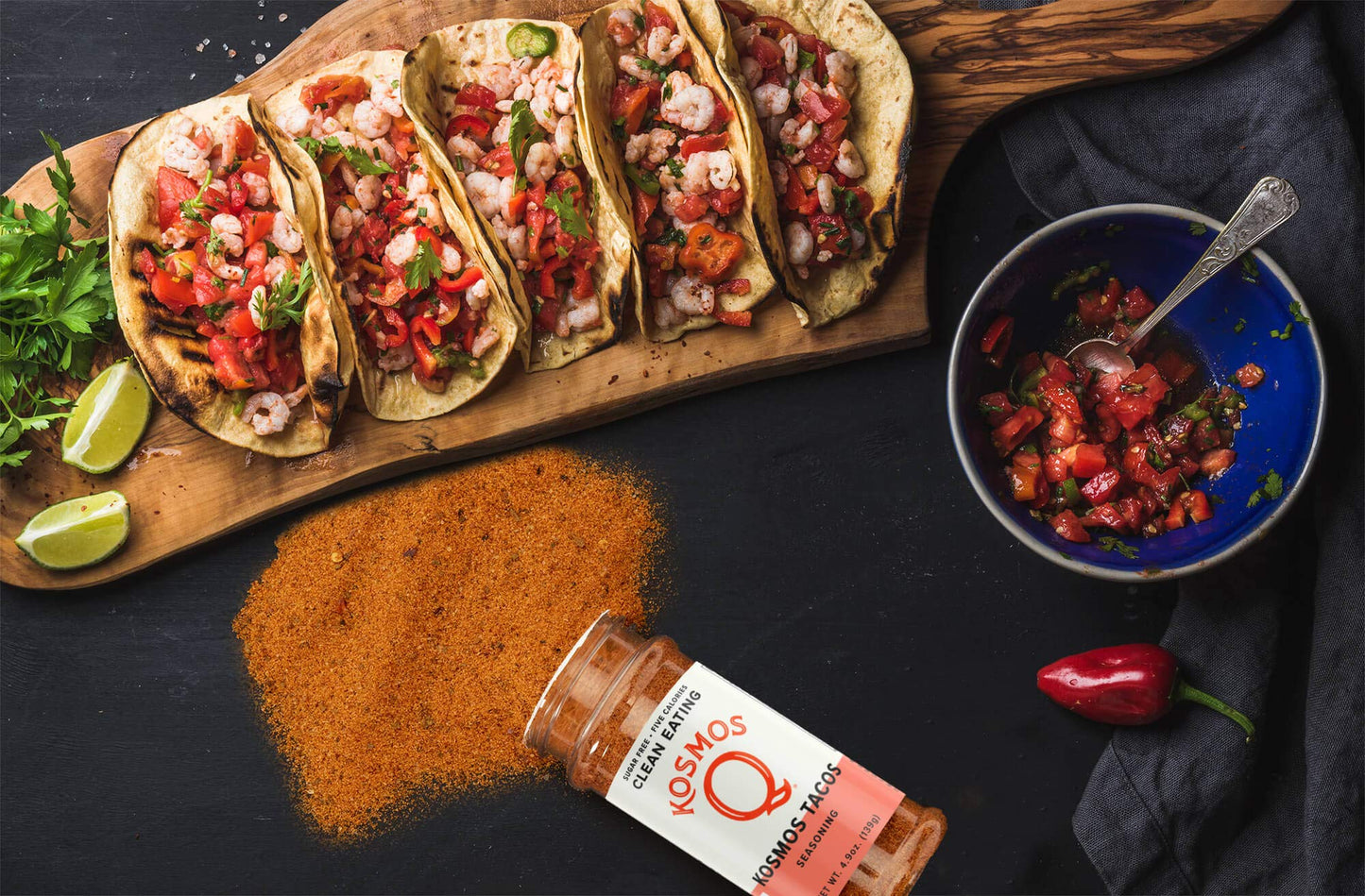 Kosmos Q Kosmos Taco Seasoning | Fajita & Taco Spice Mix | All-Natural Cooking Herbs & Spices | Paleo & Keto Diet Friendly Flavo