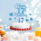 Lecferrarc 17th Birthday Cake Decorations Set, Blue Glitter Cake Toppers and Candles