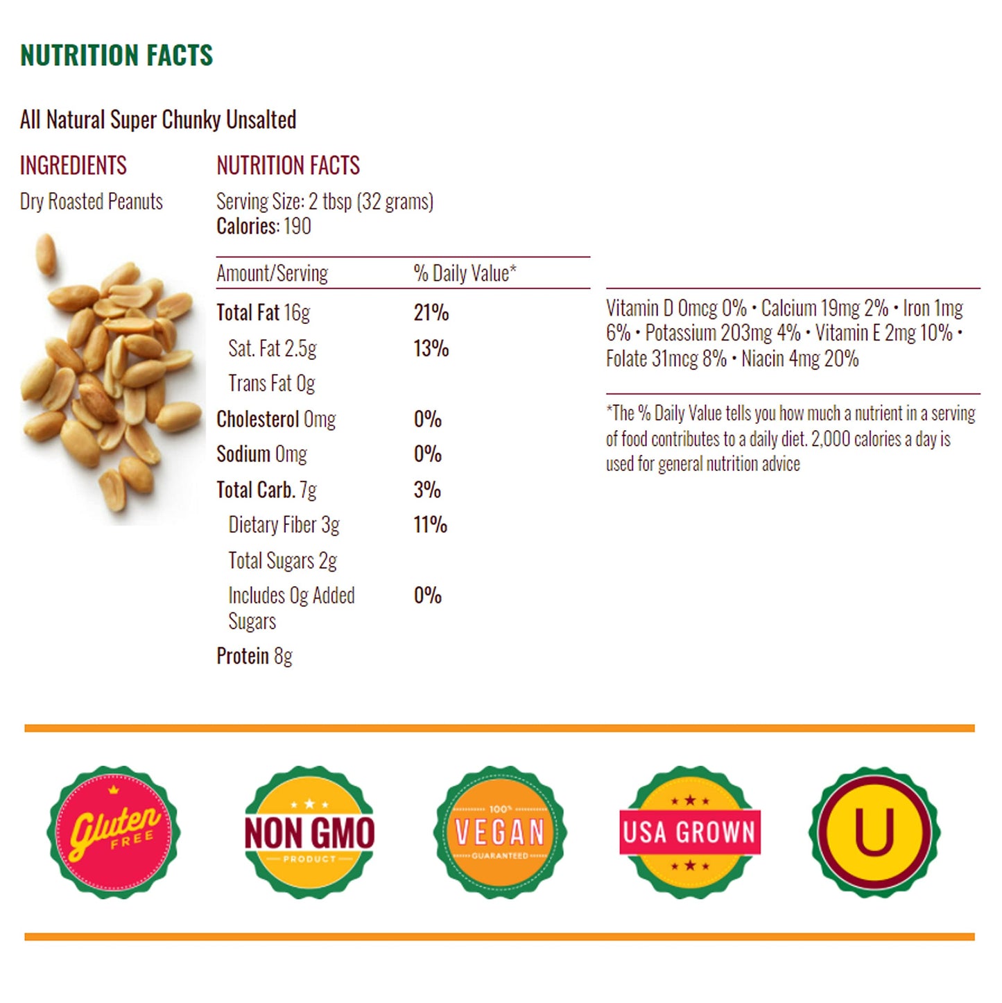 Teddie All Natural Peanut Butter, 26 Ounce 3 Pack, Gluten Free & Vegan, 16 Ounce Plastic Jar (Super Chunky Unsalted, Pack of 3)