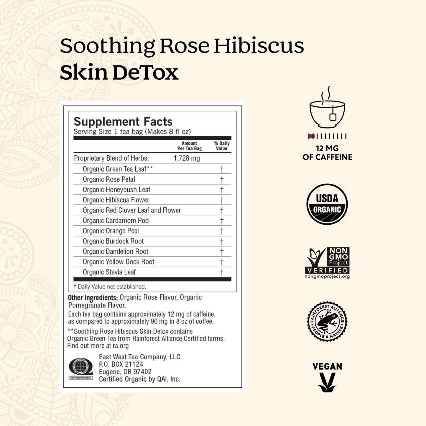 Yogi Tea Soothing Rose Hibiscus Skin Detox Tea - 16 Tea Bags Per Pack (4 Packs) - Organic Detox Tea To Support Skin Health - Inc