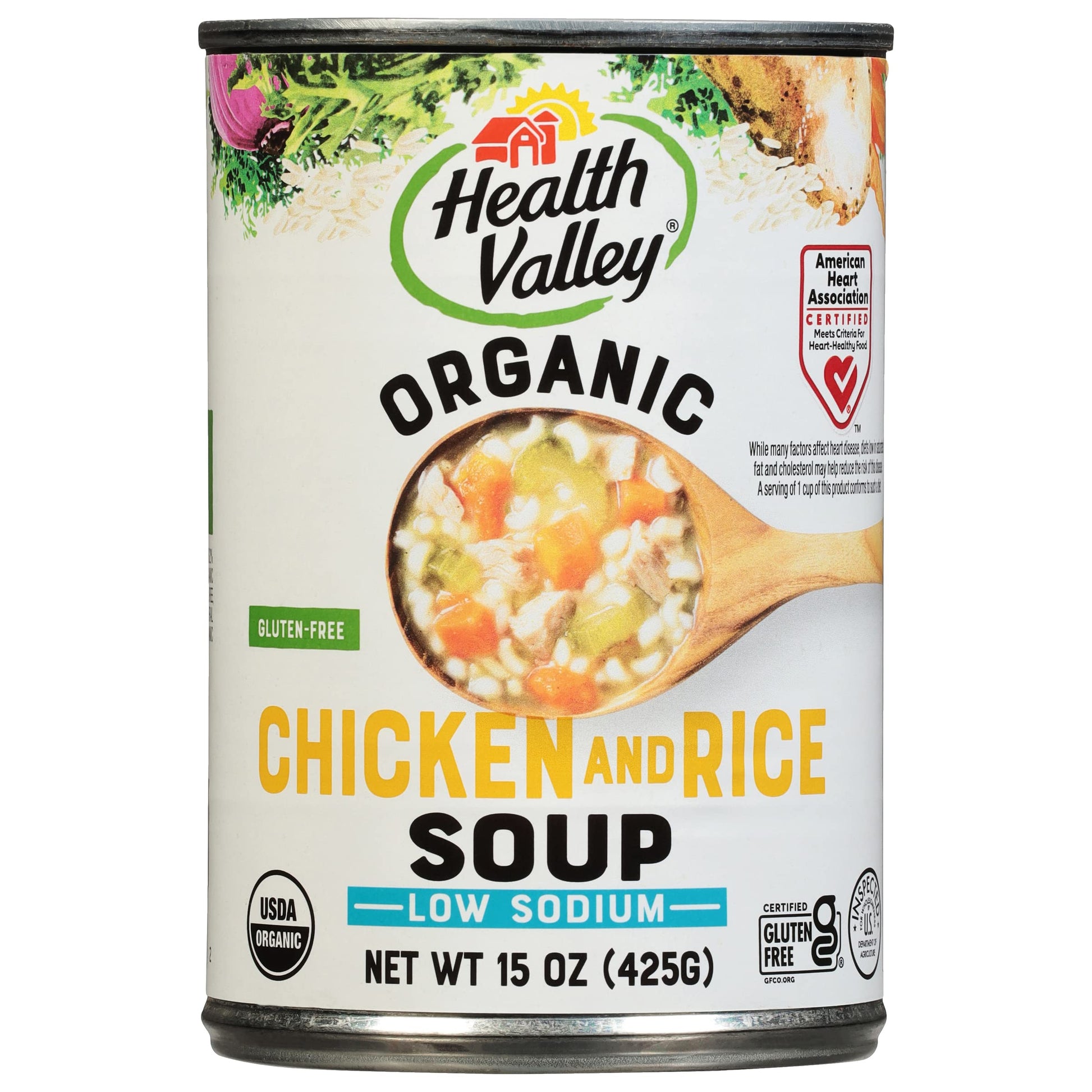 Health Valley Organic Soup, No Salt Added, Chicken & Rice, 15 Oz (Pack Of 12)