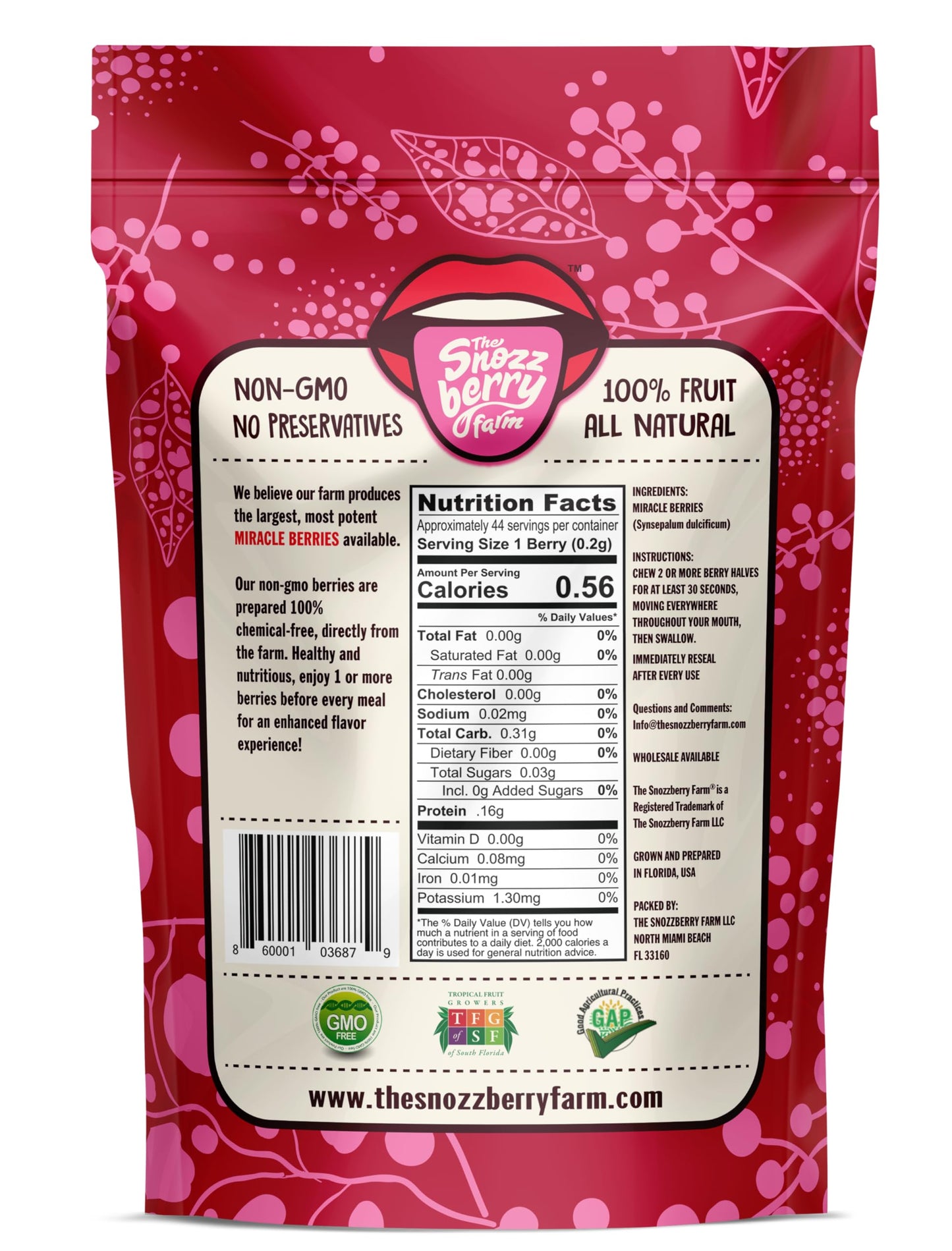 THE SNOZZBERRY FARM   Berries - Freeze-Dried Berry Halves, 1 Ounce