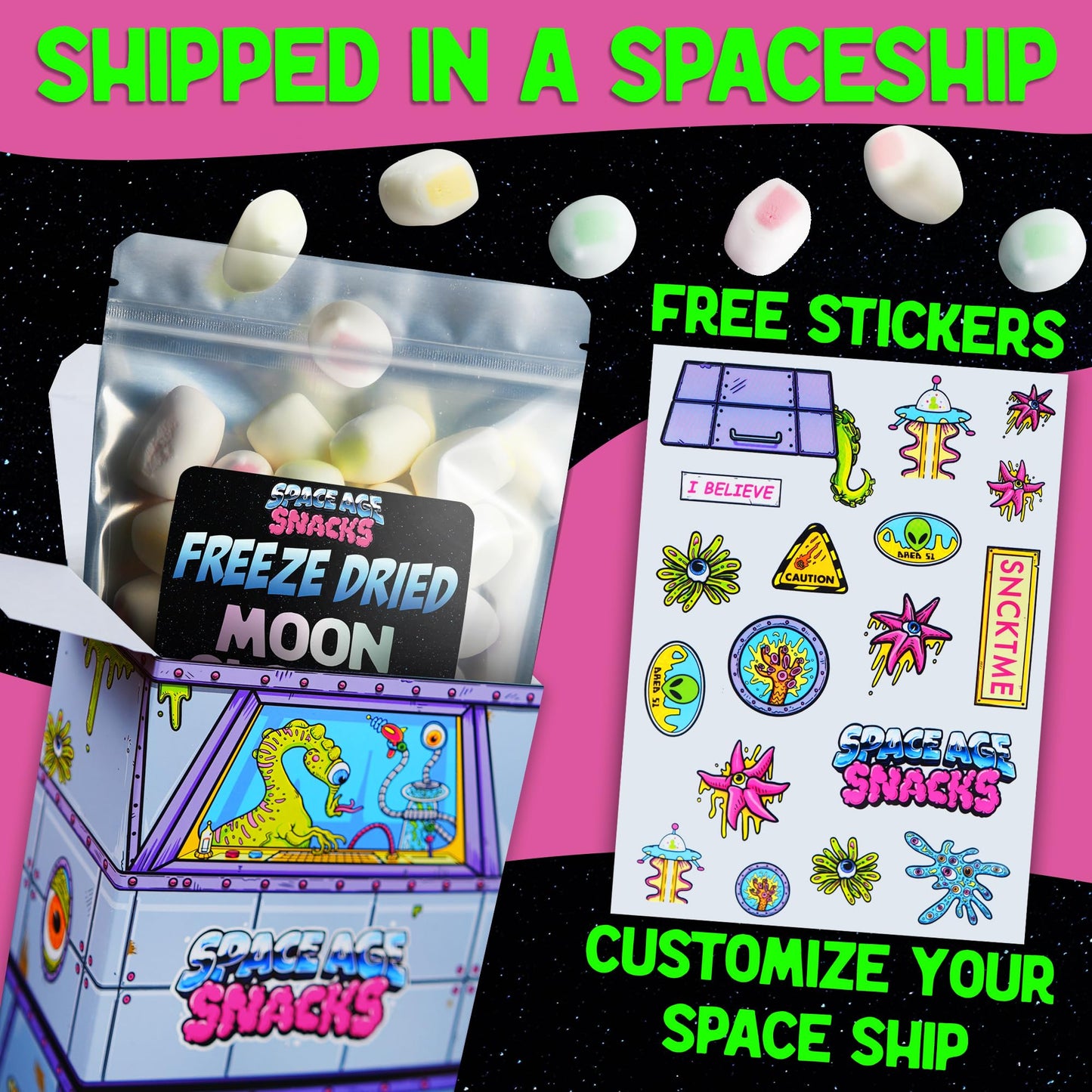 Space Age Snacks Premium Freeze Dried Hi Chews Candy - 8 Ounce Box, Perfect for All Ages