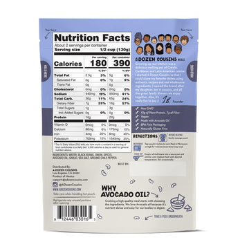 A Dozen Cousins Seasoned Beans, Microwaveable, Vegan and Non-GMO Meals Ready to Eat Made with Avocado Oil (Refried Black Beans,