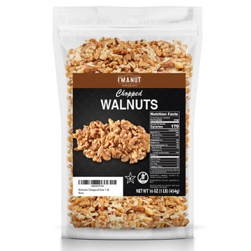 Premium Raw Chopped Walnuts 16oz (1 lb) - 100% Natural, No-PPO, Non-GMO, Batch-Tested Gluten & Peanut Free, Kosher, Small Batch 