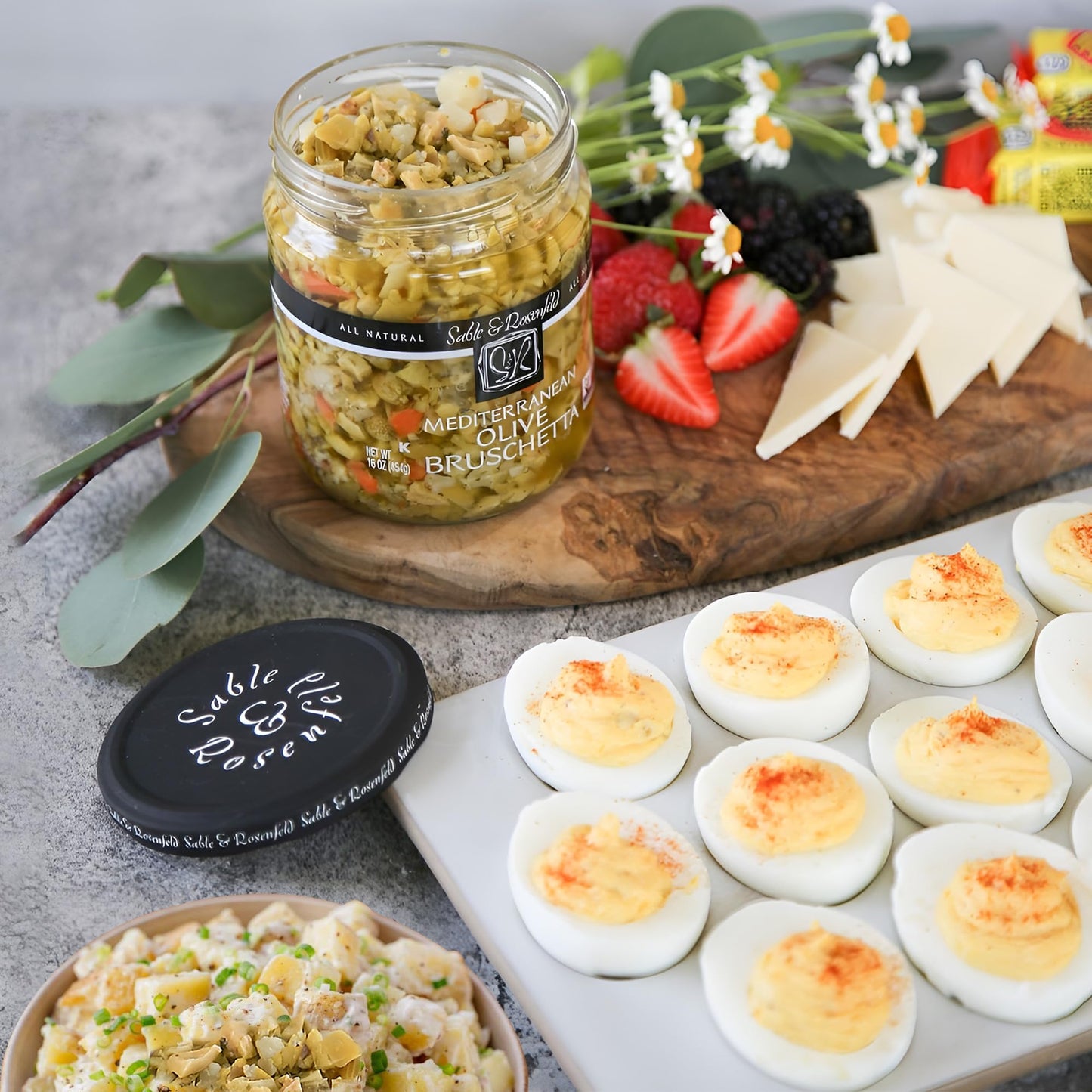 Mediterranean Olive Bruschetta - Gluten-Free Sandwich Spread With Olive Oil For Muffuletta, Sandwiches, Dips, Crackers, Salads,