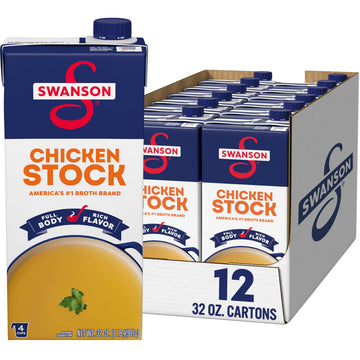 Swanson 100% Natural Chicken Stock, 32 oz Carton (12 Pack)