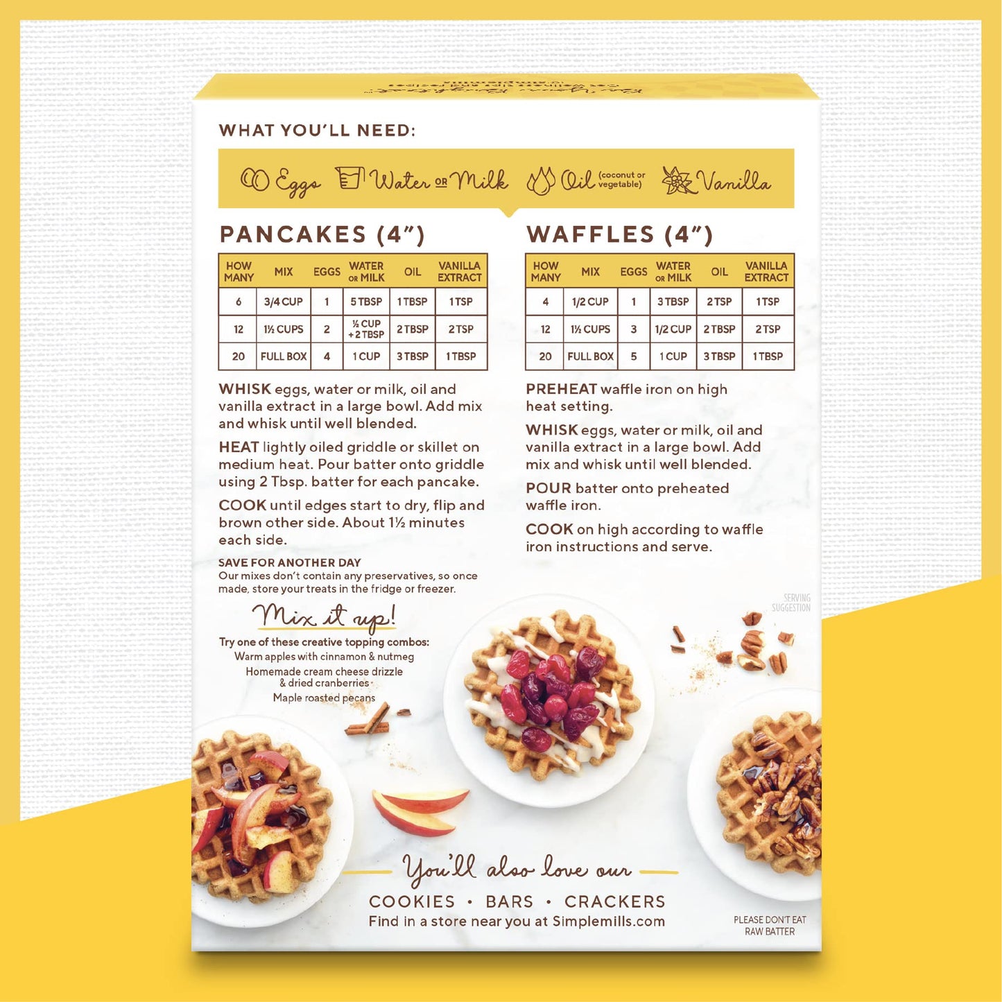 Simple Mills Almond Flour Pancake & Waffle Mix, Pumpkin, Gluten Free, Plant Based, 10.7 Ounce