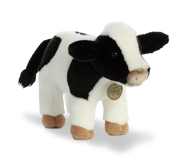 Aurora Adorable Miyoni Tots Holstein Calf Stuffed Animal - Lifelike Detail - Cherished Companionship - White 11 Inches