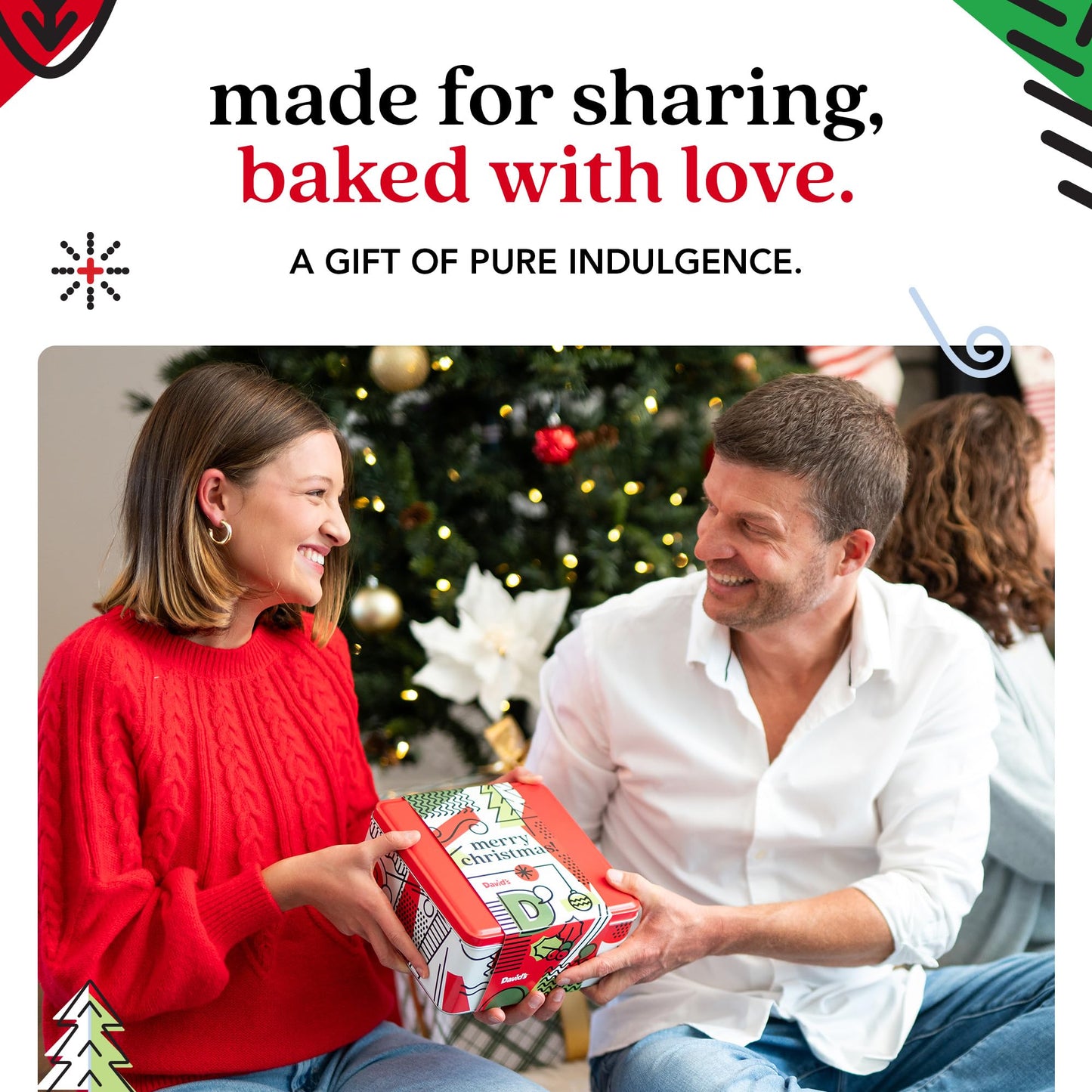 Davids Cookies Cookies & Brownies Assortment - Freshly Baked Gourmet Holiday Treats - Festive Bakery Dessert Gift Box - Assorted