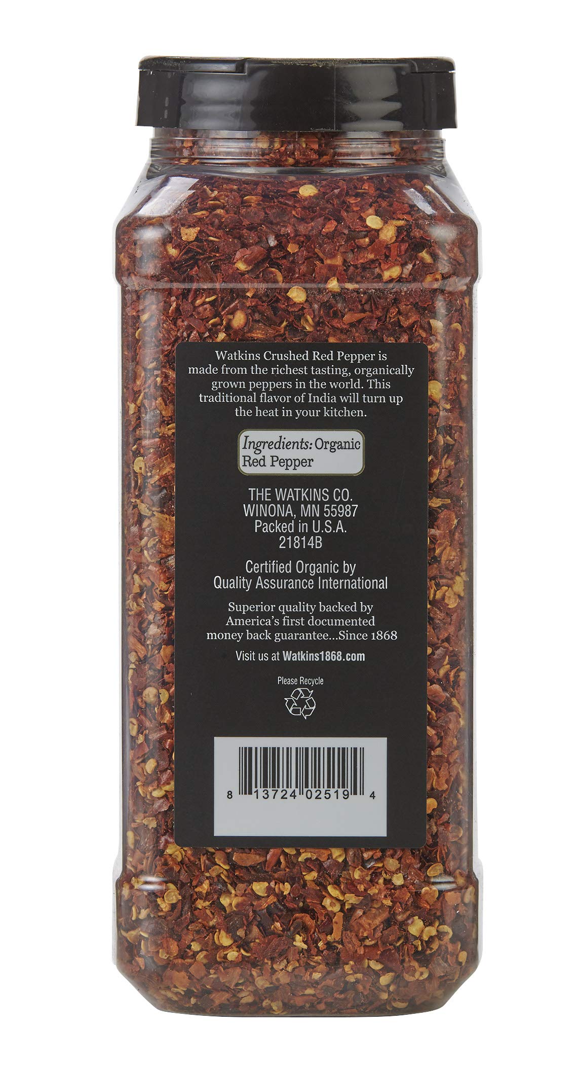 Watkins Gourmet Spice, Organic Crushed Red Pepper, Bulk Food Service Size, 9.5 oz (Pack of 1)