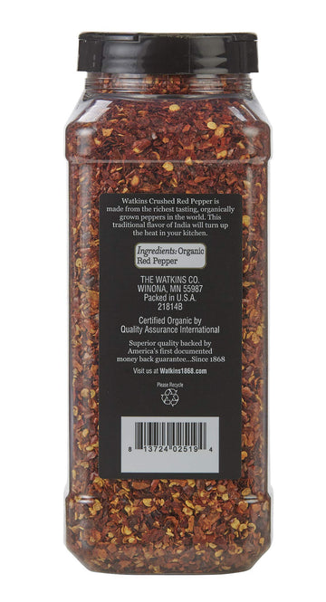 Watkins Gourmet Spice, Organic Crushed Red Pepper, Bulk Food Service Size, 9.5 oz (Pack of 1)