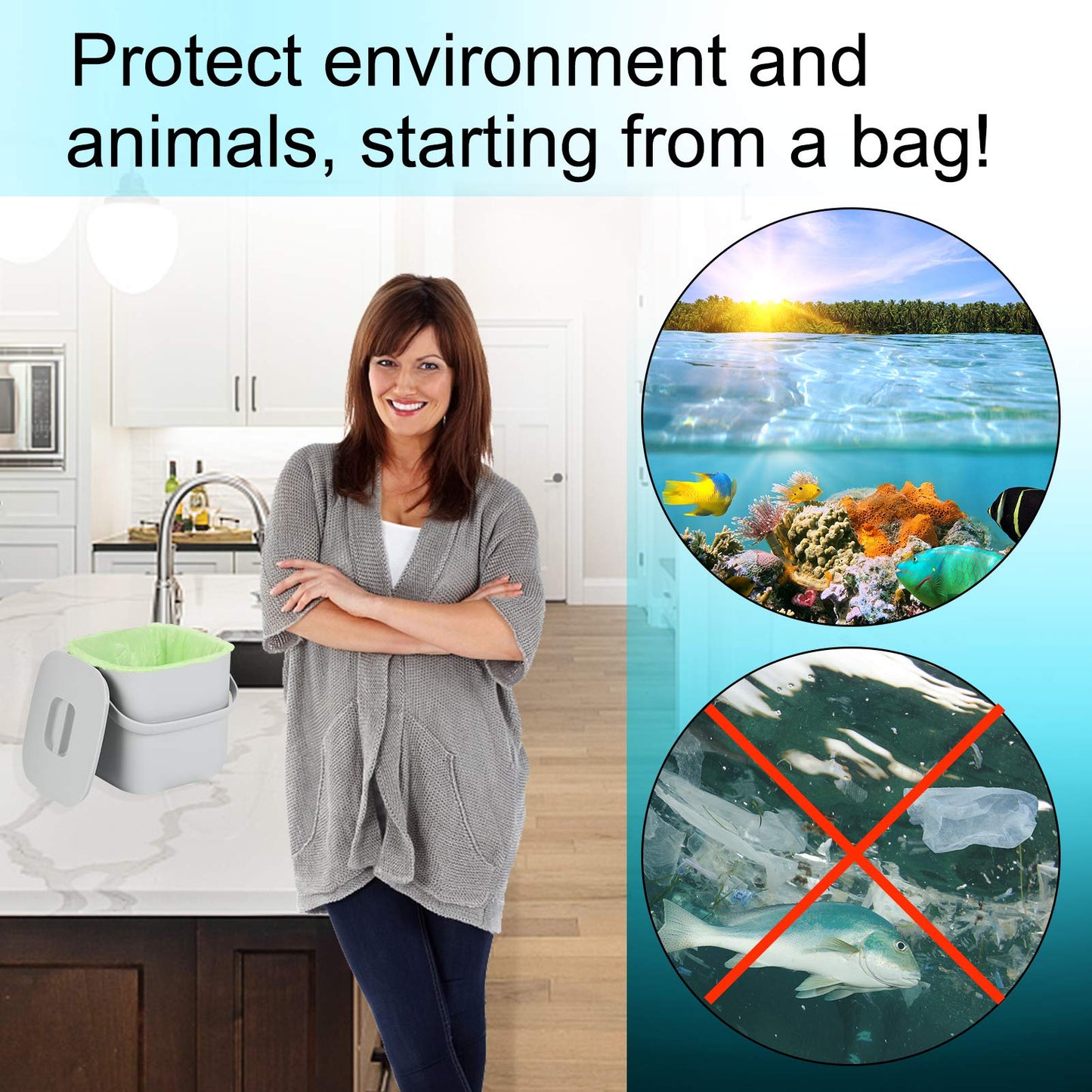 Aievrgad Trash Bag 4-5 Gallon,100 Counts Unscented 5 Gallon Garbage Bags,20% Ultra Thick & Strong,Recycle,Durable, Trash Bags Fo