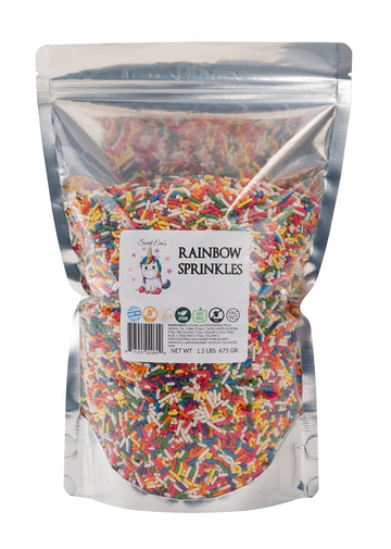 Rainbow Sprinkles-Dairy Free, Gluten-Free, Egg Free, Vegan, Soy Free, Nuts Free, Kosher, Sprinkle Medley Mix, For Baking, Decora