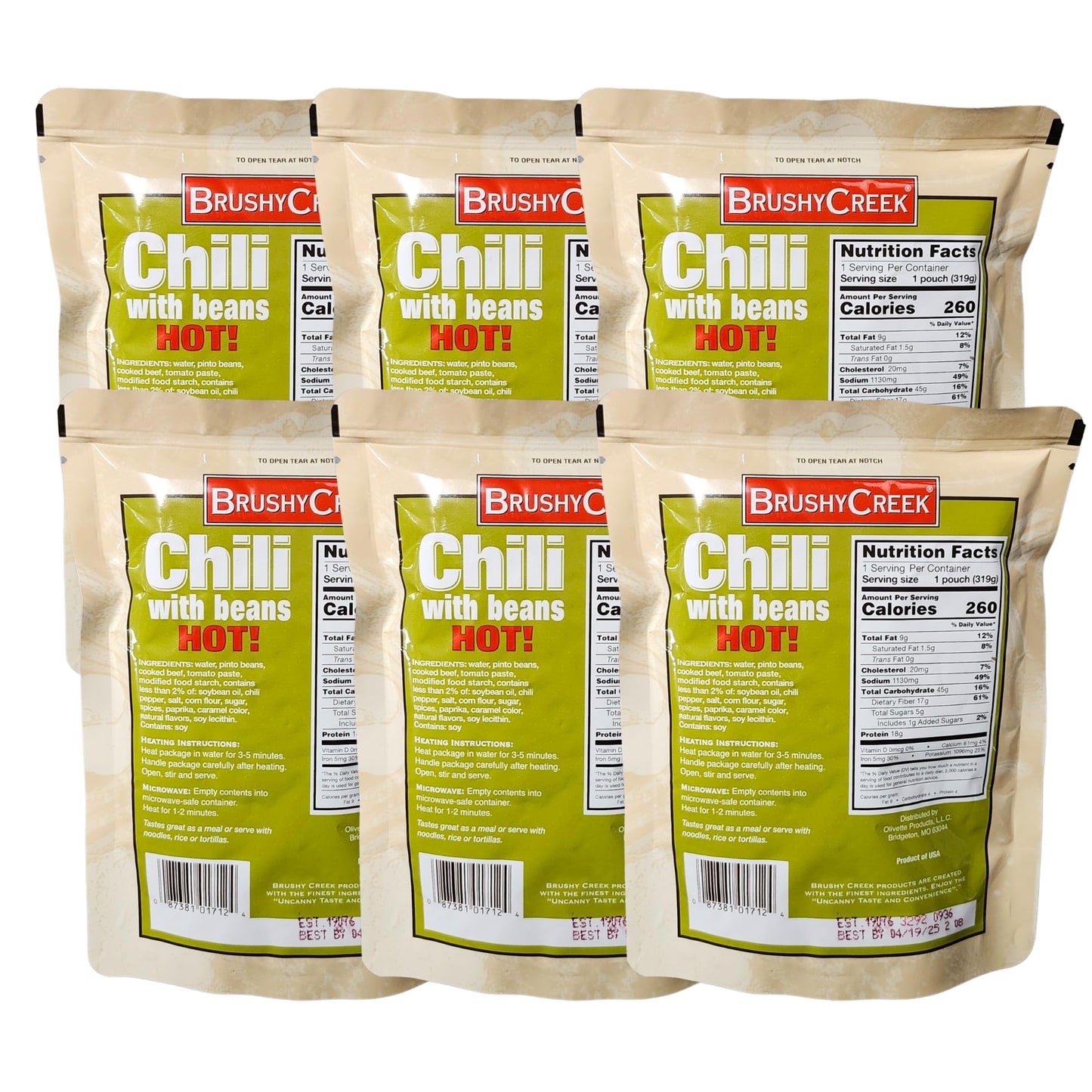 Generic Hot Chili with Beans, 11.25 oz, Pack of 6 - Flavorful and Convenient Canned Chili