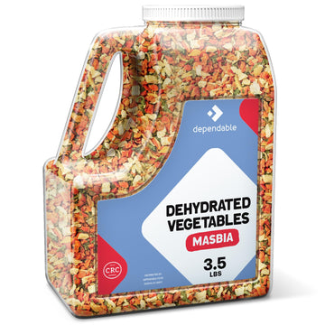 Dependable Foods Dehydrated Vegetables - 3.5 Lb. Bulk Jar - 100% Natural, Non-GMO, Salt-Free, Gluten-Free | Kosher, | All- Natur