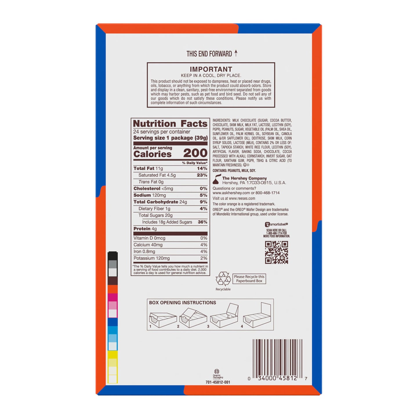 REESES OREO Milk Chocolate and White Creme Peanut Butter Cups, Candy Packs, 1.4 oz (24 Count)