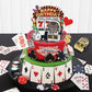 Atiloy  card-style Cake Topper Set - 24 Pieces, Mini Toy Slot Machine, Small, Plastic, Red/Black/White
