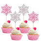 30 Pcs Snowflake Cupcake Toppers Glitter Winter Frozen Snowflake Cupcake Picks For Winter Wonderland Baby Shower Birthday Christ