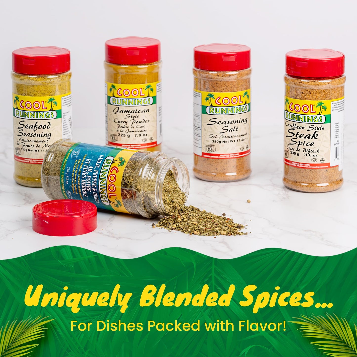 Cool Runnings USA Seafood Seasoning 330g - Authentic Caribbean Spice Blend for Enhancing Grilled, Baked, and Fried Fish and Seaf